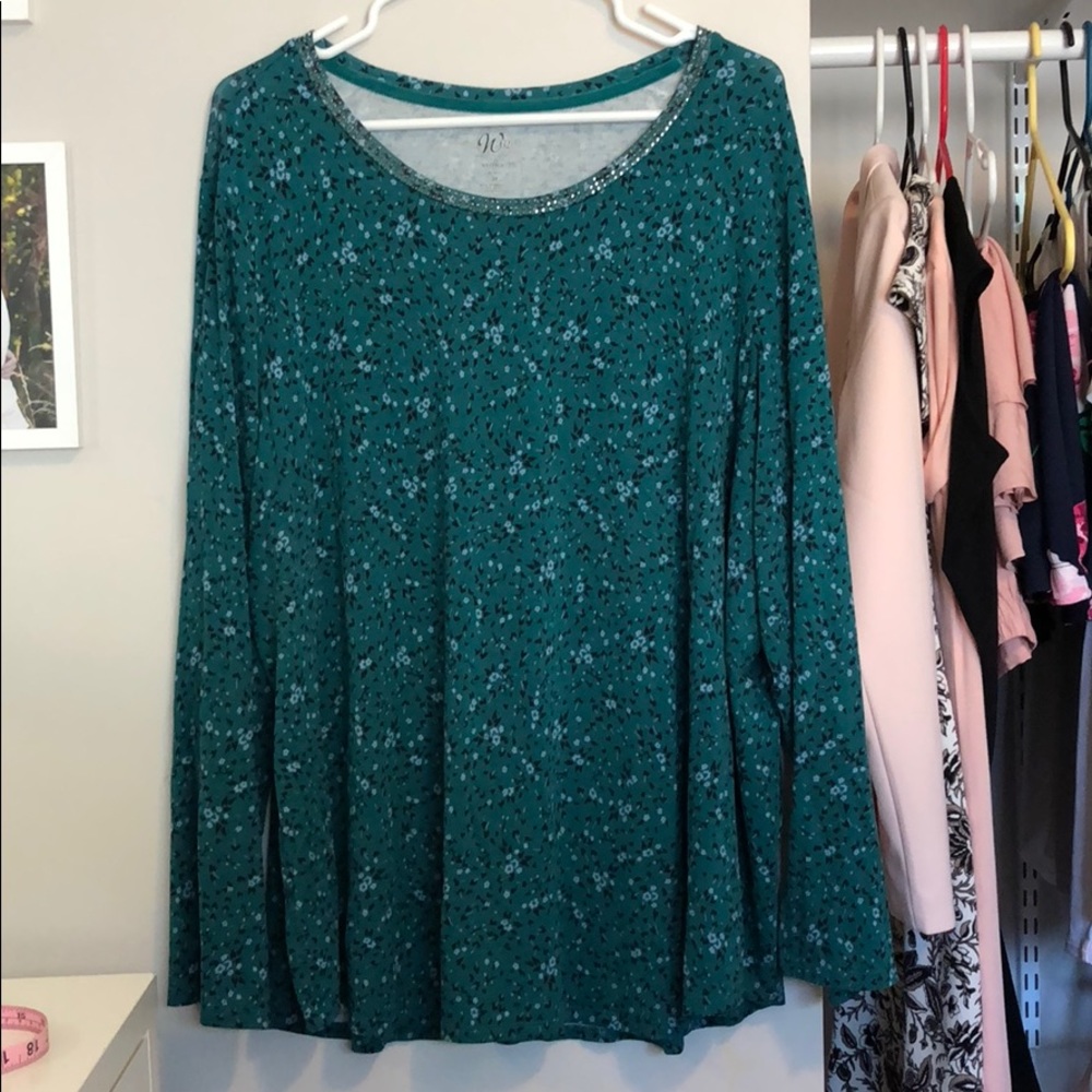 ⚫️ donating 12/11 Green Floral Top